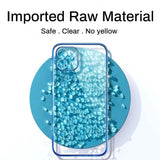 Plating Square Frame Crystal Clear Soft Protective Case For iPhone Series