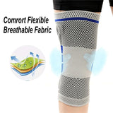2pcs Compression Knee Support Brace with Side Stabilizers & Patella Gel Pads