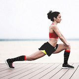 Knee-High Compression Socks Heart Pattern Sports Nylon Stockings for Women & Men