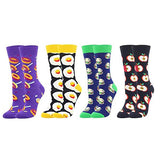 4 Pairs Colorful Women Happy Funny Cotton Crew Socks