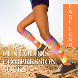 3 Pairs Colorful Knee-High Compression Socks for Women & Men