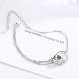 Charm Luckly Double Ring Love 925 Sterling Silver Chain Bracelet