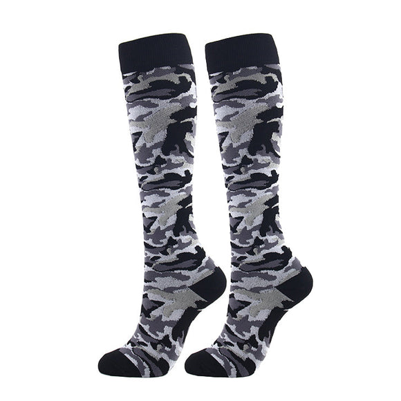 Knee-High Compression Socks Color Camouflage Sports Nylon Stockings for Women & Men