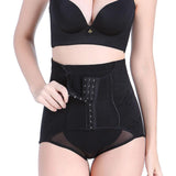 High Waisted Front Closure Tummy Control Jacquard Control Panties