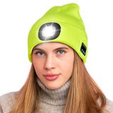 Unisex LED Torch Beanies with Bluetooth Headphones