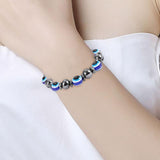 2pcs Black and Blue Purple Stone Magnetic Therapy Bracelet Health Care Jewelry