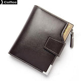 Mens Short Style Slim PU Leather Bifold Wallet Card Holder