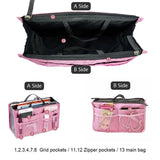 Ladies Hand Bag Insert Makeup Organizer Large Liner Cosmetic Traveler Purse