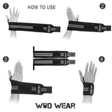 2pcs 18-inch Wrist Wraps Support Band with Thumb Loops