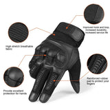 Touch Screen Hard Knuckle Tactical Gloves PU Leather Military Combat Airsoft Gloves