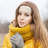 Winter Cable Knit Headband Fleece Lined Winter Ear Warmer Headband Wrap