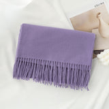 Womens Winter Scarf Solid Color Cashmere Feel Shawl Soft Warm Wraps